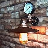 Retro Wandleuchte, Europäische Wandleuchte Rost Farbe Rock Retro Wasserleitung Wandlampe Ländliche mediterrane Antike Bar Restaurant Badezimmer Beleuchtung Zubehör Wandleuchte Dämmerung zum Morgeng