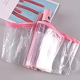 QIFFIY Umbrella Regenschirm Automatische transparente Regenschirmregen Frauen faltbar 3 Falten Winddichte Regenschirme Männer Corporation Regen Getriebe klares Sichtfeld (Color : Pink)