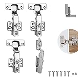 Scharnier Küche Schrank Türscharniere Eckanschlag Standardscharnier, mit Soft Close Automatikscharnier Integrierter Dämpfung Scharniere(4 Stück)