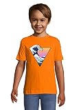 Crashing Wave Aesthetic Vector Art Orange Colorful Kids T-Shirt 142-152cm (12year)