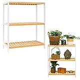 DuneDesign Bambus Schuhregal - 60 cm breit - 69x60x26 Holz Regal Badezimmer Küche Flur Schuhschrank