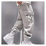 DSFEOIGY Männer Sweatpants Plus Size Winter Lose Hosen Outdoor Männliche Tasche Warme Komfort Jogging Sport Hosen Pantalone (Color : B, Size : XL(60-70kg))