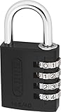 ABUS 34605 Zahlenschloss 145/40 Schwarz - Kofferschloss, Spindschloss u. v. m. -,Aluminium-Vorhängeschloss - individuell individuell einstellbarer Zahlencode - ABUS-Sicherheitslevel 4