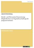Kredit- und Mezzanine-Finanzierung. Möglichkeiten zur Kapitalbeschaffung für Jung