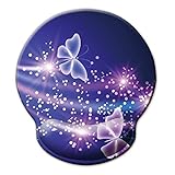 Handballenauflage, bequemes Memory Foam-Mauspad mit Handgelenkstütze, rutschfeste Gummi-Maus-Handgelenkstütze für das Spielen - butterfly001