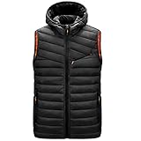 ZYYM Herren Winter Weste Gepolsterte Winter West Outdoor Sport Ärmellos Jacke Körperwärmer Winddichte Puffer Weste Männer Weste Jacke Warme Mode lässig mit Kapuze Weste Herbst Verdicken W