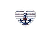 gedeacc-kreativ Bügelbild Applikation Aufnäher Maritim Herz Anker Liebe 5,5 x 5,0