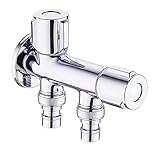 Doppelwasser-Wasserhahn Eckventil Kupfer Waschmaschine Wasserhaube G1/2 eignet sich für Badezimmergarten-Geschirrspüler V