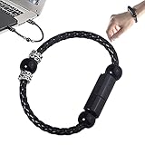 Prayer Beads Ladearmbänder Kabel, USB-Ladekabel Armband Tragbares Ladekabel Fashion Wrist Line Schwarzes Leder geflochtenes Ladekabel für schnelles Aufladen (Compatible with Android)