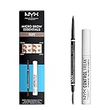 NYX Professional Makeup Brow Essentials Micro Brow Pencil & Control Freak Clear Brow Gel, Doppel-Set, Farbton: Taup