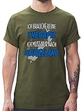 Länder Fahnen und Flaggen - Ich Brauche Keine Therapie ich muss nur nach Neuseeland - XXL - Army Grün - Kroatien - L190 - Tshirt Herren und Männer T-S