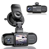 Dash Cam GPS mit Akku: 1080P FHD Dashcam Auto Vorne Hinten, 170° Weitwinkel Interno 146°, Infrared Nachtsicht, G-Sensor, WDR, Loop-Aufnahm Dashcam, 7/24 Parkmonitor Autokamera, Max 256G Dash C