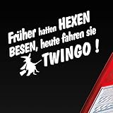 Hellweg Druckerei Früher Hatten Hexen Besen Heute Fahren Sie Zubehör passend für Twingo Fans Auto Aufkleber Sticker Heckscheibenaufkleb