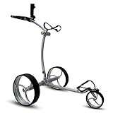 tour-made RT-650S PRO Quickfold Lithium Elektro Golftrolley - mit elektronischer Bergabfahrbremse - Golftrolley Elektrisch Deutscher Händler NEU 2021 Silber-Silb