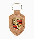 Porsche Heritage Kollektion Wappen Schlüsselanhänger beige/gold 356/911