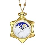 Sailor Moon Cosplay Taschenuhr, Anime Anhänger, Taschenuhr Geschenk für Mädchen (ohne Batterie)