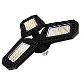 HORIFEN 60W LED Geragelicht, Garage Lampe Gartenschuppen Lampe Deckenleuchte mit 3 Dehnbare Blätter für Werkstatt Lag