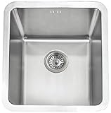 Spüle für Unterschrank. Küchenspüle aus gebürstetem Edelstahl. Unterbau quadratische Spülbecken. Küche Waschbecken. 411mm x 461mm x 228mm (A01)