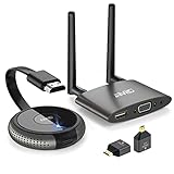 AIMIBO Wireless HDMI Transmitter und Receiver 4K, 5G Dual Screen Wireless HDMI Kit, 164FT/50M Screen Casting zu Monitor/Projektor/HDTV. Geeignet für Neflix/TikTok/YouTube/Blu-ray Streaming, Schw