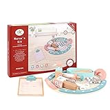 Eastuy Doktor Rollenspiel Spielzeug, Arztkoffer Doktor Spielset Für Kinder, Holzspielzeug Arzt Spielzeug, Geschenkset Für Mädchen Jungen, Pinzette + Schere + Baumwollschwärze + Pillen + Tab