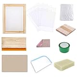 Siebdruck Rahmen,Siebdruck Set,69 Stück Langlebig Sicher Siebdruck Rahmen Mesh Screen Printing Kit DIY Siebdruck-Set Mit 43t Siebdruckrahmen Siebdruckkling