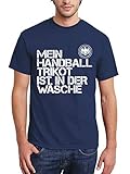 clothinx Herren T-Shirt EM 2020 Mein Handball Trikot ist in der Wäsche Navy/Weiß Größe L