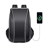 LYAID Motorrad-Hartschalen-Rucksack für Herren Damen, 36L-55L Großraum-Helmtasche mit USB-Ladeanschluss, wasserdichte Laptop-Rucksäcke Gepäcktaschen, Perfekte Reiseausrüstung,Strip