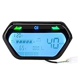 KIMISS Motorrad-Tachometer Kilometerzähler-Tachometer, digitales LCD-Display, 48 / 60V U