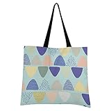 Geometrische Bunte Kunst Einkaufstasche Faltbar Leicht Wiederverwendbare Stofftasche Dauerhaft Handtasche Tragbare Aufbewahrung für Reisen Frauen M
