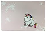 Schreibtischunterlage Einhorn rosa mit Sternen weiß 40 x 60 cm abwischb