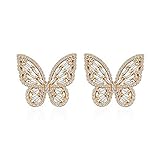 Gelvtic Schmetterling Ohrringe Gold für Mädchen Damen,Modeschmuck Ohrringe Ohrstecker,Valentinstag Geburtstagsgeschenke für Mutter sie Freundin (95 Gold)
