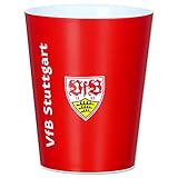 VfB Stuttgart Becher/Zahnputzbecher Rot mit Schritzuf und Wappen (2er Pack)