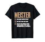 Lustiges Spruch für Meister Regeln Meisterprüfung Handwerk T-S
