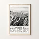 Mount Olympus-Druck Schwarz-Weiß, Passepartout Olympus Poster, Mount Olympus Foto, G