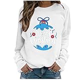 TTWOMEN Damen Chirstmas Langarm Pullover Tops Casual Print Loose Fit Shirts Bluse Sw