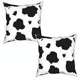 2Er Set Kissenbezüge Sofakissen Dekorativ Dekorative Für Sofa Kissen Lendenkissen Kuh-Muster Square Sofakissen Kissenhülle Für Kinder Sofa S