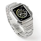 LLKHFA Stahlbandkoffer for Apple Watch 6 SE 5 4. Edelstahlmod for IWATCH 44mm 40mm Luxus-Metallgehäuse und -Band for Apfel DIY. Eiche (Band Color : Diamond Steel, Band with : 42/44)