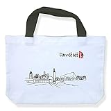 Einkaufstasche Skyline Darmstadt - als Geschenk für Darmstädter & Fans der Stadt des Jugendstils oder als Darmstadt S