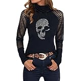 HHOP Striped Sweater Damen Sommer Bluse Ausschnitt Oberteil Damen onlmoster jojolikes Damen Sweatshirt Karierte Jacke Damen gelbe Oberteile Langarmshirt Damen blau B