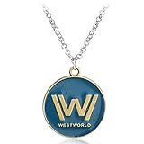 YUNMENG 2 Stück HBO Serial Westworld Buchstabe W Logo Labyrinth Kopfhaut Tattoo Pendent Halskette Hot Tv Series Runde Halskette Männer Frauen Fans Geschenk