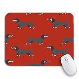 GamIng Mauspad rot Lang Dackel Hund Symbol Tierrasse Bulldogge Cartoon Rutschfeste Gummiunterlage Mousepad für Notebooks Computer M