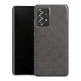 DeinDesign Premium Case kompatibel mit Samsung Galaxy A52s 5G Smartphone Handyhülle Hülle glänzend Carbon Textur Metallic Look