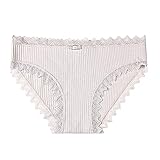 Hirolan Unterhosen Damen UnterwäSche Baumwolle Slips Mittel Taille Panties Hohe Taille Baumwolle UnterwäSche Taillenslip Frauen Slips Unterhosen Damen Sexy Spitze Slips L