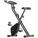 skandika Foldaway X-1000 Fitnessbike Heimtrainer x-Bike F-Bike klappbar mit Handpuls-Sensoren, 8-stufiger Magnetwiderstand, LCD Display, 130 Kg max. Gewichtsbelastung (schwarz)