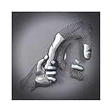 Wandbilder - Liebe Herz 3D Wandkunst Deko Metallfigur Statue Kunst Leinwand Malerei Hängende (Ohne Rahmen) - Wanddeko Wand Wohnzimmer Wanddekoration Deko Kunst Modern (D, 50*50cm)