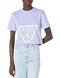 Guess Damen Active Short Sleeve Oversized Logo Cropped T-Shirt, Soft Purple,