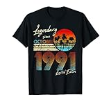 Legendary Since Bday October 1991 Vintage 30. Geburtstag T-S