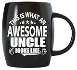 Fathers Day Best Neuheit Geschenke für die Awesome Uncle Ever der Welt – Lustige und Crazy größte Onkel – Gag Geschenk Keramik Kaffee Tassen, Tee Tasse Geburtstage oder Weihnachten 11 ounce schw