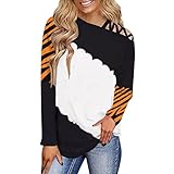 Pullover Damen Schulterfreies Oberteil Farbblock Sweatshirt Herbst Winter Bluse Tunika Tops Langarmshirt Off Shoulder Shirts Casual Sweatshirt Elegant Tshirt Lose B
