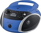 Grundig GPR1100 GRB 3000 BT Tragbare Radio Boombox mit Bluetooth Blau/Silber ,